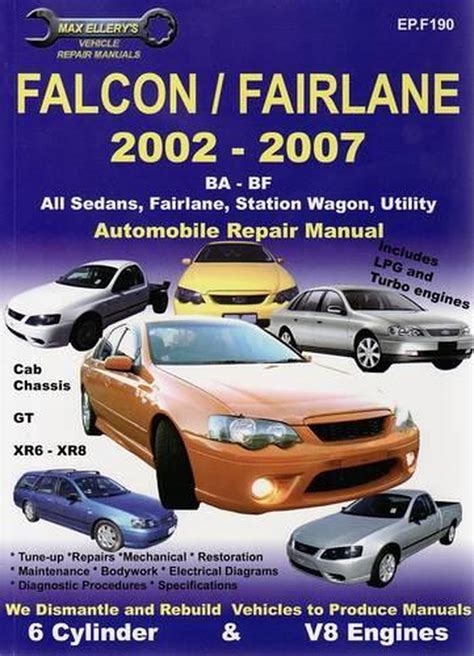 Visual Inspection Charts, Symptom Charts and other Anyone who departs from the instructions provided in information charts (such as diagnostic routines), this <b>manual</b> must first establish that he. . Ford ba falcon workshop manual